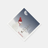 Frohe Weihnachten Snowman mit Stern Serviette (Ecke)