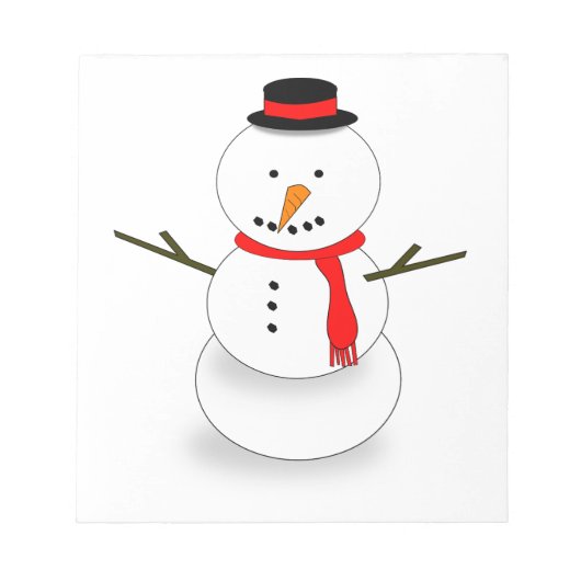 Frohe Weihnachten Snowman Notizblock (Vorderseite)