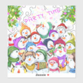Frohe Weihnachten Snowman Party Funny Sticker (Blatt)