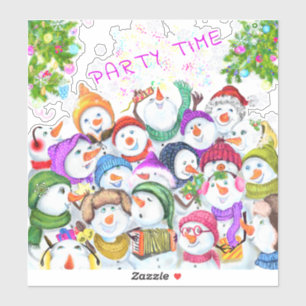 Frohe Weihnachten Snowman Party Funny Sticker