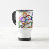 Frohe Weihnachten Snowman Party Travel Mug Reisebecher (Vorderseite Links)