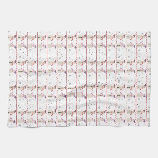Frohe Weihnachten Snowman Pattern Geschirrtuch (Horizontal)