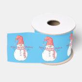 Frohe Weihnachten Snowman Pattern Ripsband (Spule)