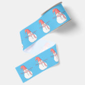 Frohe Weihnachten Snowman Pattern Ripsband (Rückseite)