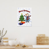 Frohe Weihnachten Snowman Poster (Küche)