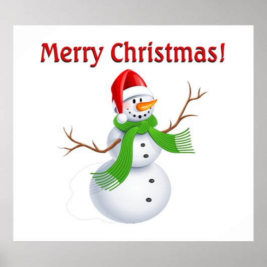 Frohe Weihnachten Snowman Poster (Vorne)