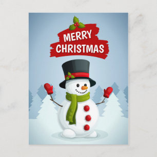 Frohe Weihnachten Snowman Postkarte