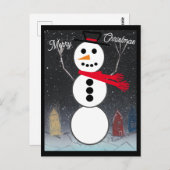 Frohe Weihnachten Snowman Postkarte (Vorne/Hinten)
