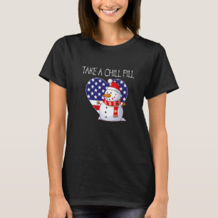Frohe Weihnachten Snowman Pun Winter Patriotic Hol T-Shirt
