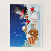 Frohe Weihnachten Snowman Puzzle (Vertikal)
