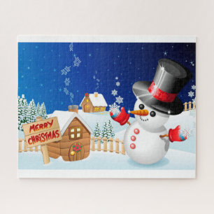 Frohe Weihnachten Snowman Puzzle