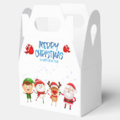 Frohe Weihnachten Snowman Santa Claus Rudolph Elf Geschenkschachtel (Geöffnet)