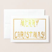 Frohe Weihnachten Snowman Schriftart Gold Folienkarte (Vorderseite mit Umschlag)