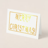 Frohe Weihnachten Snowman Schriftart Gold Folienkarte (Vorderseite)