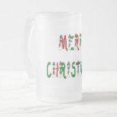Frohe Weihnachten Snowman Schriftart Mattierte Tas Mattglas Bierglas (Vorderseite Links)