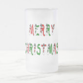 Frohe Weihnachten Snowman Schriftart Mattierte Tas Mattglas Bierglas (Mittel)