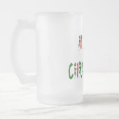 Frohe Weihnachten Snowman Schriftart Mattierte Tas Mattglas Bierglas (Links)