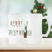 Frohe Weihnachten Snowman Schriftart Mattierte Tas Mattglas Bierglas