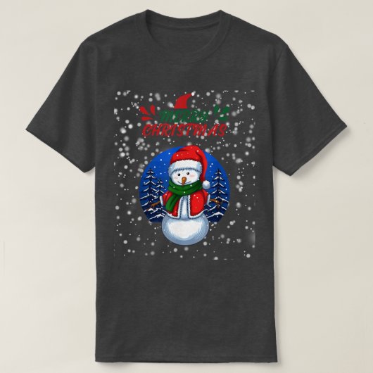 Frohe Weihnachten Snowman Snow Holidays T-Shirt (Design vorne)
