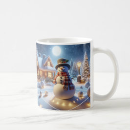Frohe Weihnachten Snowman Snowclad Tree Xmas Villa Kaffeetasse