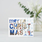 Frohe Weihnachten Snowman Snowflake Winter (Stehend Vorderseite)