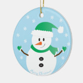 Frohe Weihnachten Snowman Snowflakes Keramik Ornament (Links)