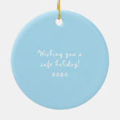 Frohe Weihnachten Snowman Snowflakes Keramik Ornament (Hinten)