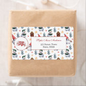 Frohe Weihnachten Snowman Snowflakes Monogram (Insitu)