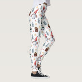 Frohe Weihnachten Snowman Snowflakes Muster Leggings (Rechts)