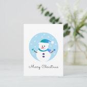 Frohe Weihnachten Snowman Snowflakes Postkarte (Stehend Vorderseite)