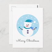 Frohe Weihnachten Snowman Snowflakes Postkarte (Vorne/Hinten)
