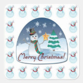 Frohe Weihnachten Snowman Stickers (Vorderseite)