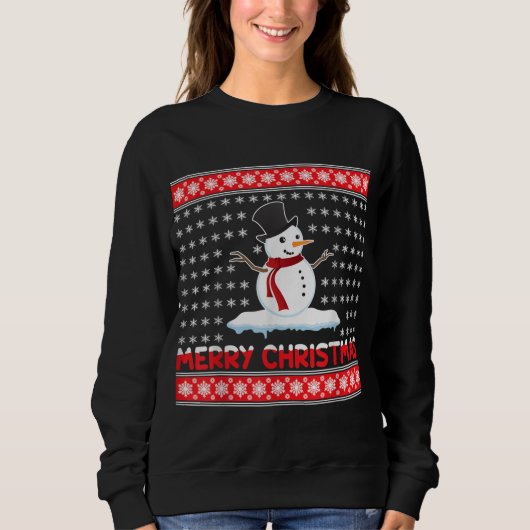 Frohe Weihnachten Snowman Sweatshirt (Vorderseite)
