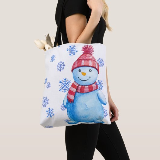 Frohe Weihnachten Snowman Tasche (Von Nahem)