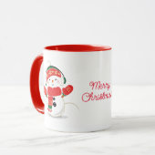 Frohe Weihnachten Snowman Tasse (Vorderseite Links)