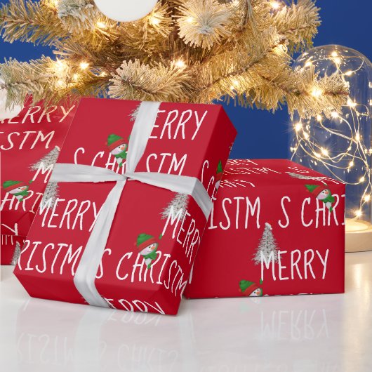 Frohe Weihnachten Snowman und Baum Geschenkpapier (Feiertage)