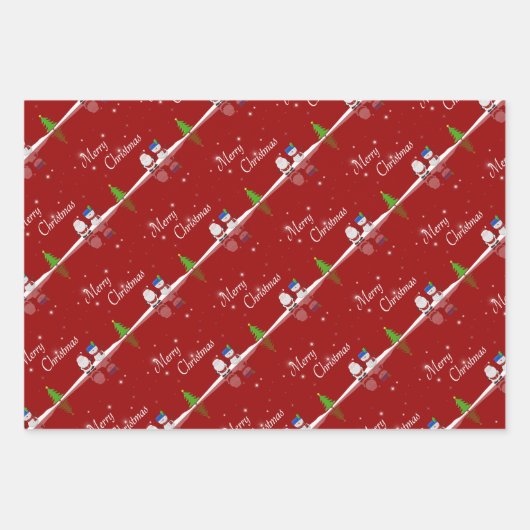 Frohe Weihnachten Snowman und Weihnachten Geschenkpapier Set (Vorderseite)