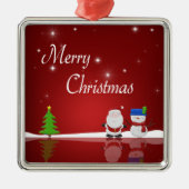 Frohe Weihnachten Snowman und Weihnachten Ornament Aus Metall (Vorne)