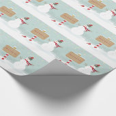 Frohe Weihnachten Snowman Winterlandschaft Geschenkpapier (Ecke)