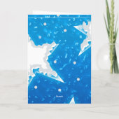 Frohe Weihnachten | Snowy Blue Stars (Rückseite)