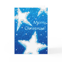 Frohe Weihnachten | Snowy Blue Stars