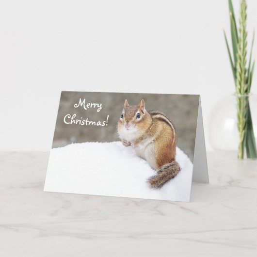 Frohe Weihnachten Snowy Chipmunk (Vorderseite)