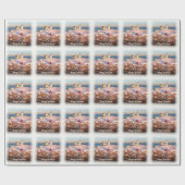 Frohe Weihnachten Snowy Maine Lighthouse Geschenkpapier (Flach)