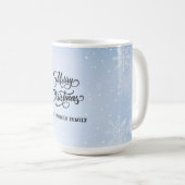 Frohe Weihnachten Snowy Sky Personalisiert Kaffeetasse (VorderseiteRechts)