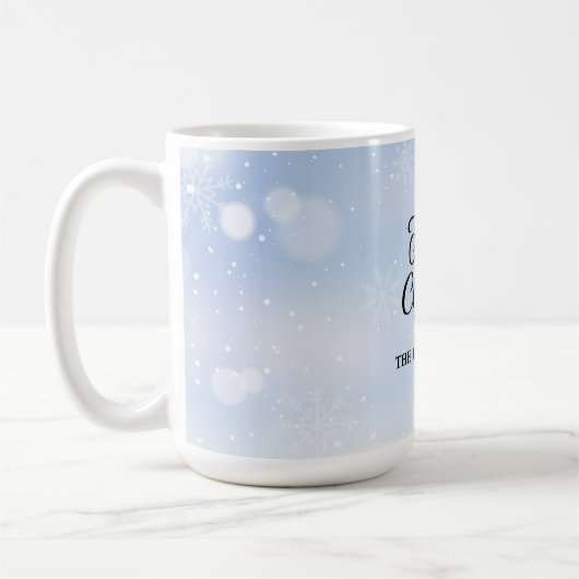 Frohe Weihnachten Snowy Sky Personalisiert Kaffeetasse (Links)
