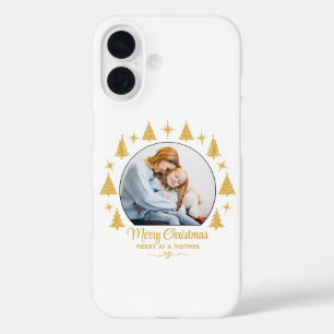 Frohe Weihnachten, so froh wie eine Mutter, weiß-g iPhone 16 Hülle