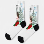 Frohe Weihnachten Socken (Linkes Detail)