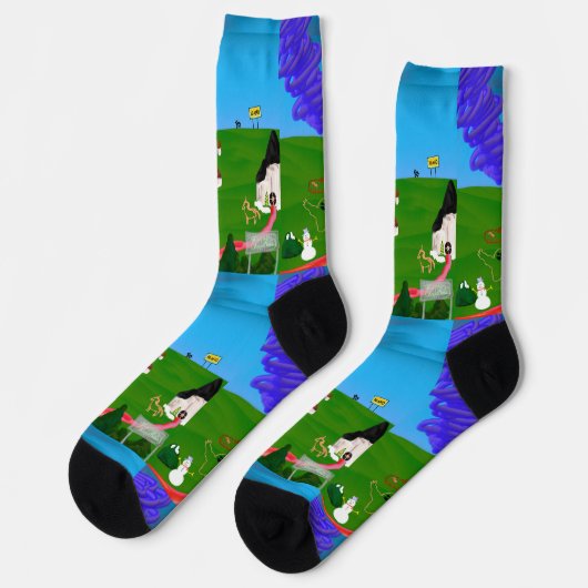Frohe Weihnachten! Socken (Linkes Detail)