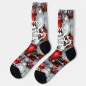 Frohe Weihnachten Socken (Linkes Detail)
