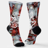 Frohe Weihnachten Socken (Gewinkelt)